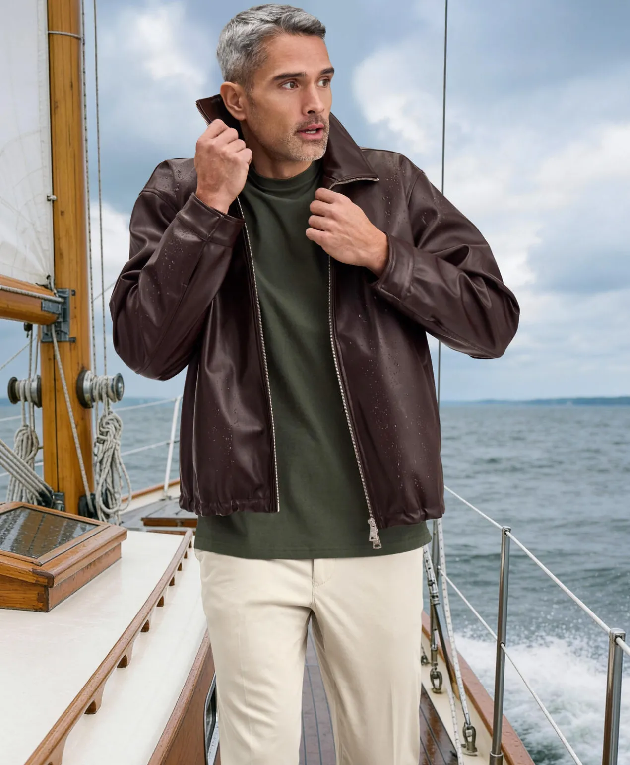 Wetterfeste Kunstlederjacke