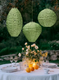 Wetterfeste Lampions mit Solar und LEDs