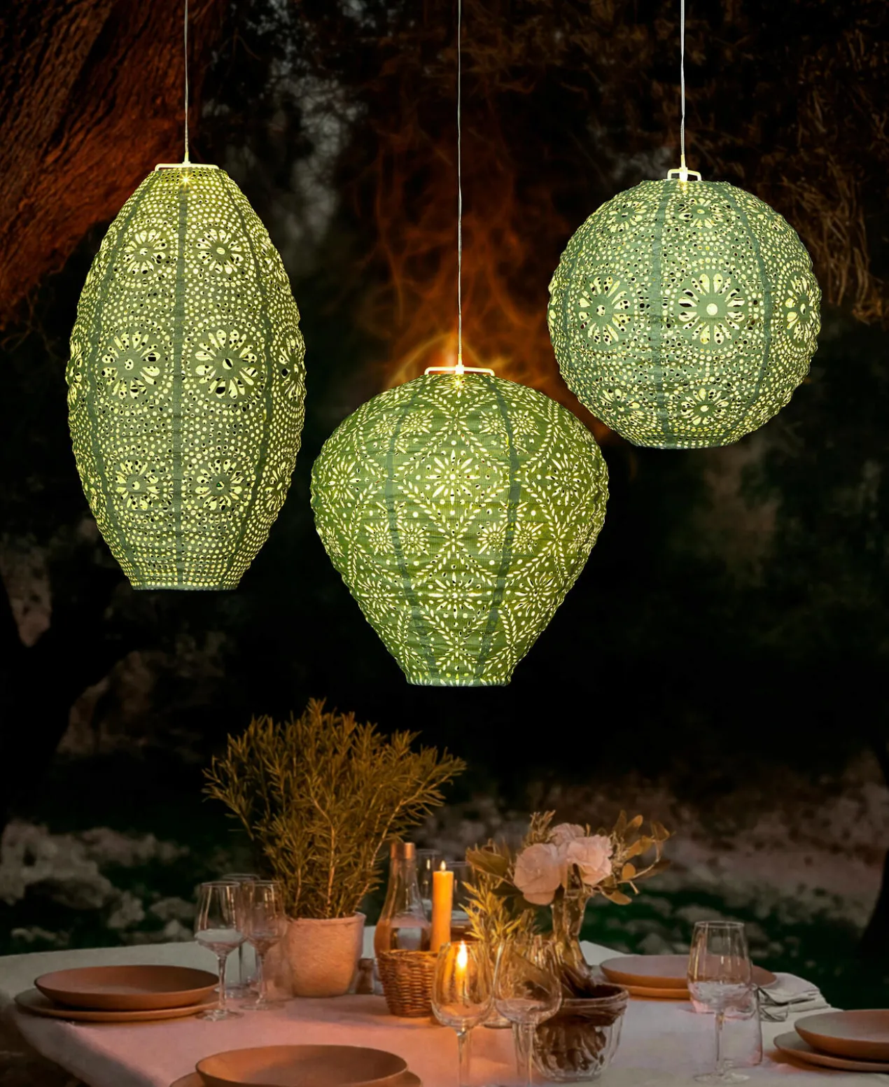Wetterfeste Lampions mit Solar und LEDs