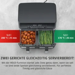 XXL-Duo-Heißluftfritteuse