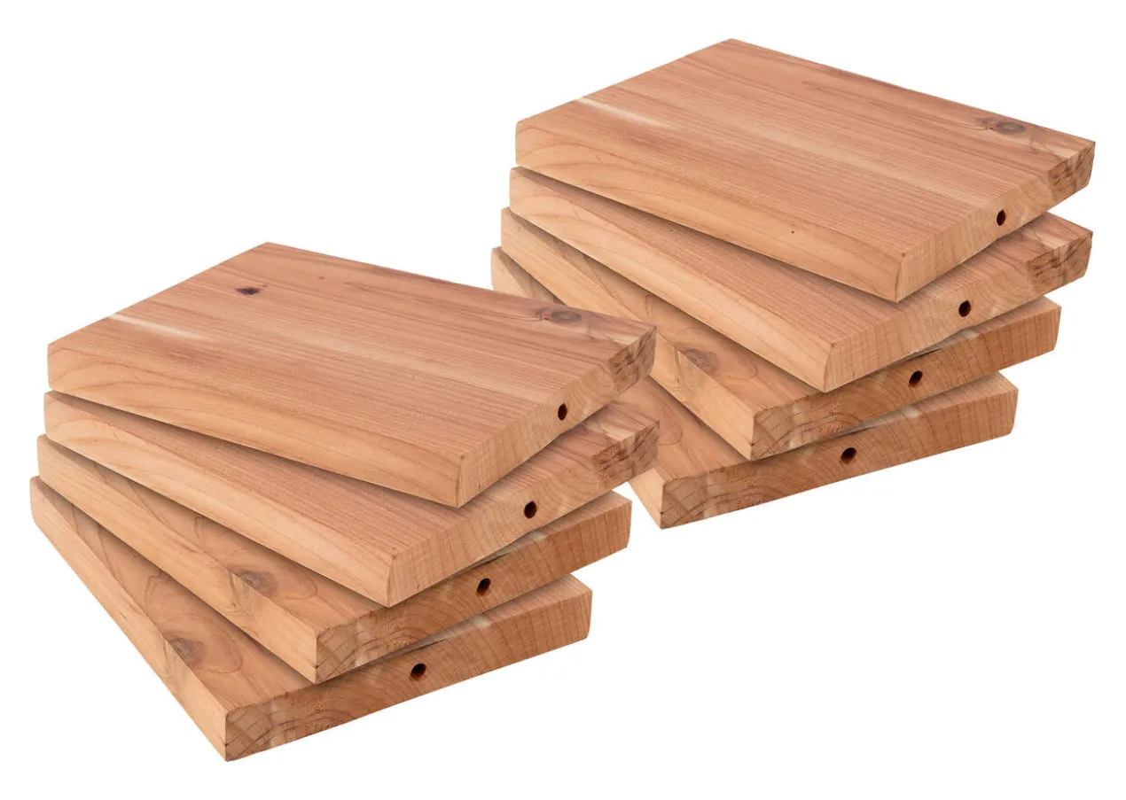 Zedernholz-Bügel mit Steg, 5er-Set