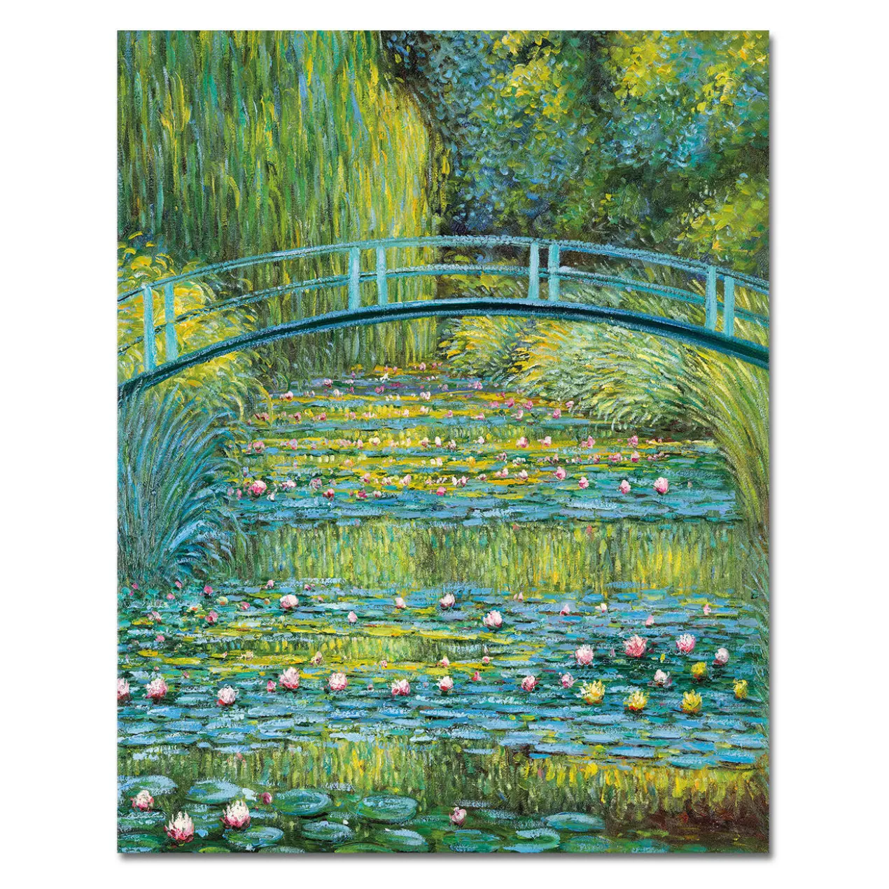 Zhao Xiaojie malt Monet – Bridge over a Pond of Water Lilies